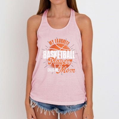 Mothers Day Basketball Fan Basketball Player Mom Basketball Meaningful Gift Women's Knotted Racerback Tank