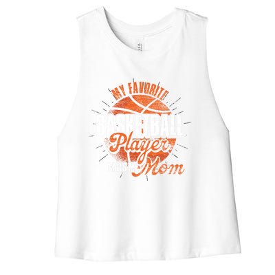 Mothers Day Basketball Fan Basketball Player Mom Basketball Meaningful Gift Women's Racerback Cropped Tank