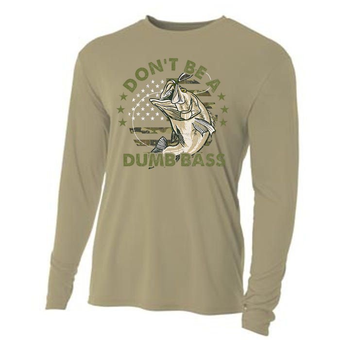 Me.N DonT Be A Dumb Bass Fishing American Flag Vintage Cooling Performance Long Sleeve Crew