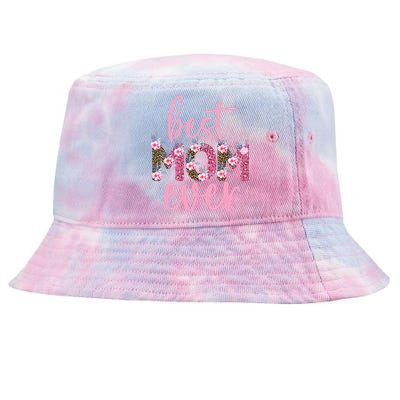 Mothers Day Best Mom Ever Leopard Flower Gifts Daughter Son Tie-Dyed Bucket Hat