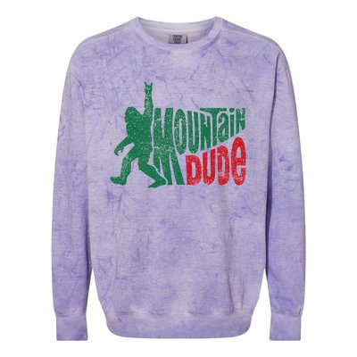 Mountain Dude Bigfoot Sasquatch Hiking Funny Colorblast Crewneck Sweatshirt