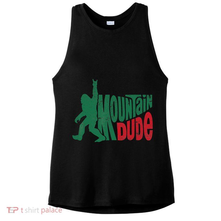 Mountain Dude Bigfoot Sasquatch Hiking Funny Ladies PosiCharge Tri-Blend Wicking Tank