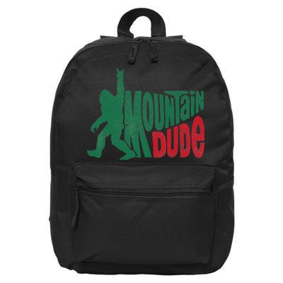 Mountain Dude Bigfoot Sasquatch Hiking Funny 16 in Basic Backpack