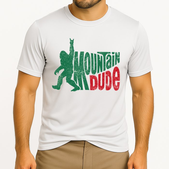 Mountain Dude Bigfoot Sasquatch Hiking Funny Cooling Performance Crew T-Shirt