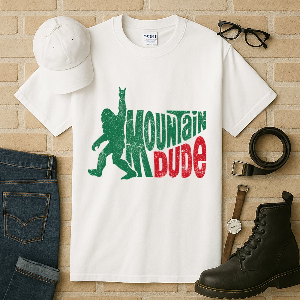 Mountain Dude Bigfoot Sasquatch Hiking Funny Tall T-Shirt