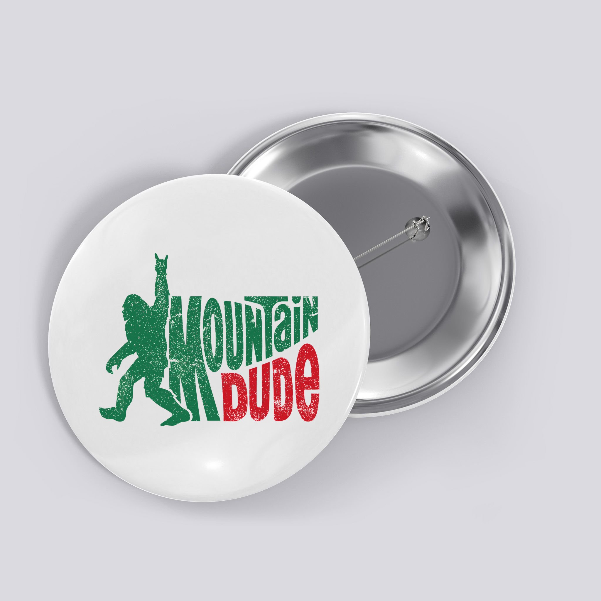 Mountain Dude Bigfoot Sasquatch Hiking Funny Button