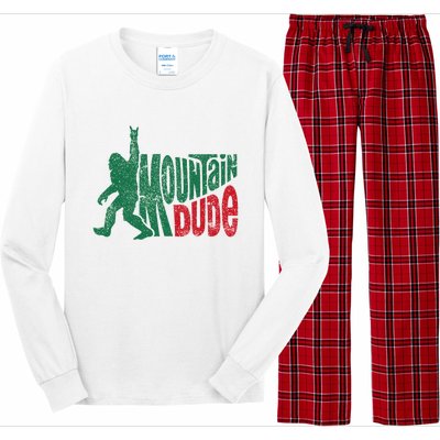 Mountain Dude Bigfoot Sasquatch Hiking Funny Long Sleeve Pajama Set