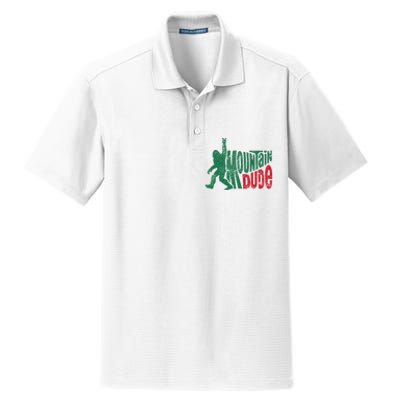 Mountain Dude Bigfoot Sasquatch Hiking Funny Dry Zone Grid Polo