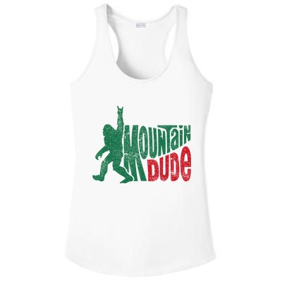 Mountain Dude Bigfoot Sasquatch Hiking Funny Ladies PosiCharge Competitor Racerback Tank