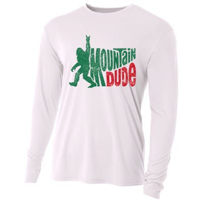 Mountain Dude Bigfoot Sasquatch Hiking Funny Cooling Performance Long Sleeve Crew