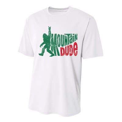 Mountain Dude Bigfoot Sasquatch Hiking Funny Performance Sprint T-Shirt