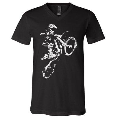 Motocross Dirt Bike V-Neck T-Shirt