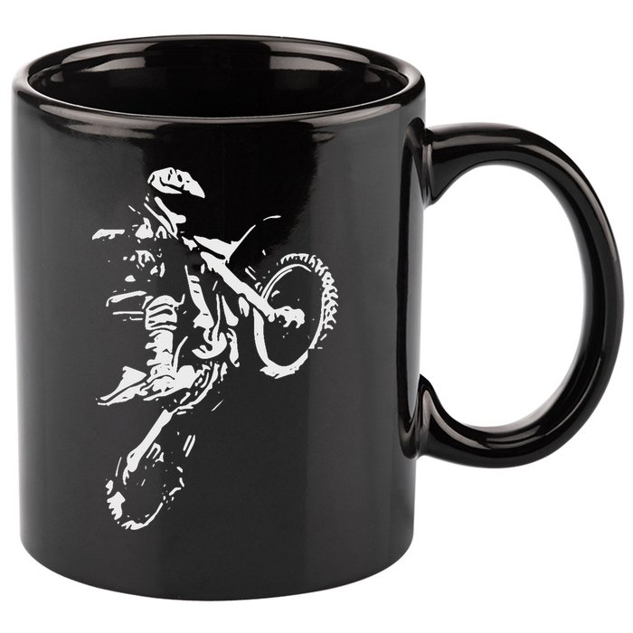 Motocross Dirt Bike 11oz C Handle Ceramic Mug