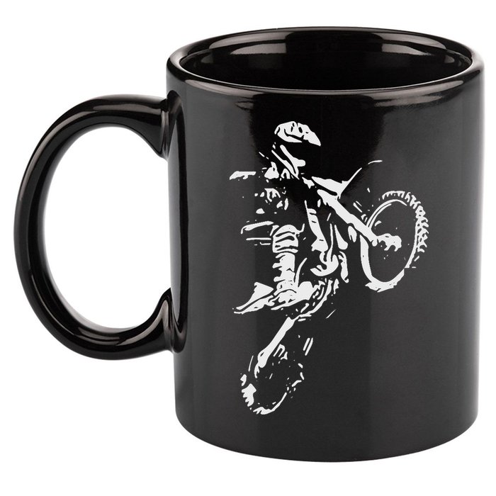 Motocross Dirt Bike 11oz C Handle Ceramic Mug