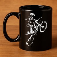 Motocross Dirt Bike 11oz C Handle Ceramic Mug
