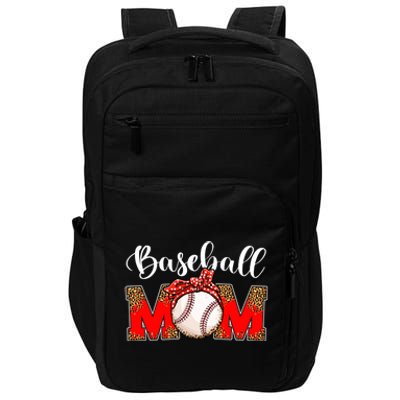 Mother's Day Baseball Mom Leopard Game Day Mom Life Funny Gift Impact Tech Backpack