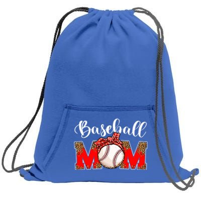 Mother's Day Baseball Mom Leopard Game Day Mom Life Funny Gift Sweatshirt Cinch Pack Bag