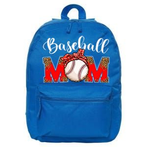 Mother's Day Baseball Mom Leopard Game Day Mom Life Funny Gift 16 in Basic Backpack