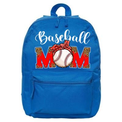 Mother's Day Baseball Mom Leopard Game Day Mom Life Funny Gift 16 in Basic Backpack