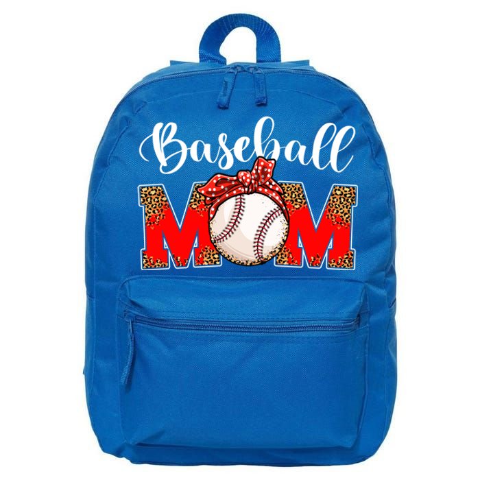 Mother's Day Baseball Mom Leopard Game Day Mom Life Funny Gift 16 in Basic Backpack