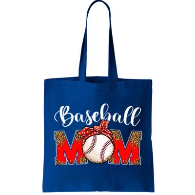 Mother's Day Baseball Mom Leopard Game Day Mom Life Funny Gift Tote Bag