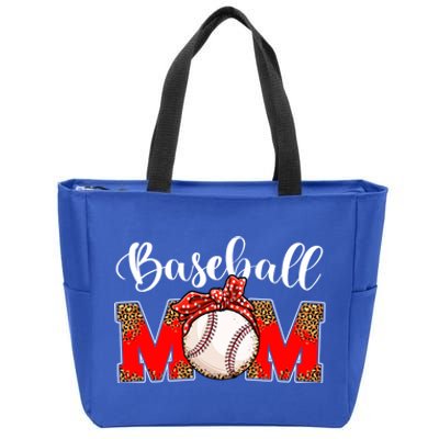 Mother's Day Baseball Mom Leopard Game Day Mom Life Funny Gift Zip Tote Bag