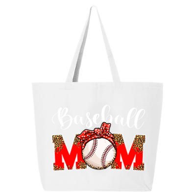 Mother's Day Baseball Mom Leopard Game Day Mom Life Funny Gift 25L Jumbo Tote