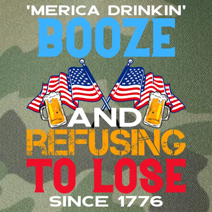 Merica Drinkin Booze And Refusing To Lose Since 1776 4th Of July USA Legacy Tie Dye Trucker Hat