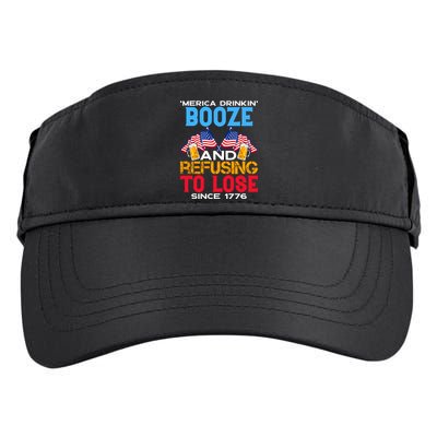 Merica Drinkin Booze And Refusing To Lose Since 1776 4th Of July USA Adult Drive Performance Visor
