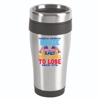Merica Drinkin Booze And Refusing To Lose Since 1776 4th Of July USA 16oz Travel Tumbler