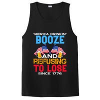 Merica Drinkin Booze And Refusing To Lose Since 1776 4th Of July USA PosiCharge Competitor Tank
