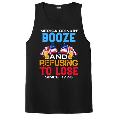 Merica Drinkin Booze And Refusing To Lose Since 1776 4th Of July USA PosiCharge Competitor Tank