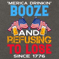 Merica Drinkin Booze And Refusing To Lose Since 1776 4th Of July USA Cotton Canvas Backpack