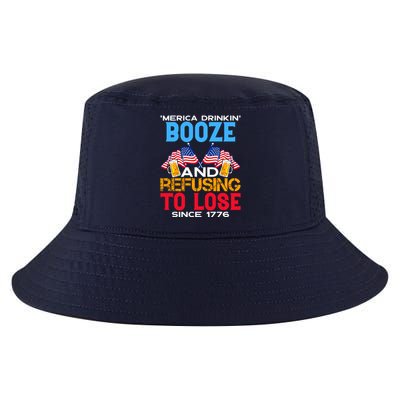 Merica Drinkin Booze And Refusing To Lose Since 1776 4th Of July USA Cool Comfort Performance Bucket Hat
