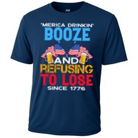 Merica Drinkin Booze And Refusing To Lose Since 1776 4th Of July USA Performance Shirt