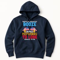 Merica Drinkin Booze And Refusing To Lose Since 1776 4th Of July USA Hoodie