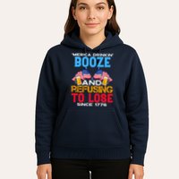 Merica Drinkin Booze And Refusing To Lose Since 1776 4th Of July USA Hoodie