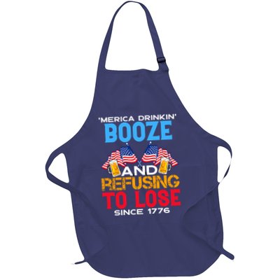 Merica Drinkin Booze And Refusing To Lose Since 1776 4th Of July USA Apron