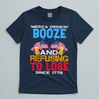 Merica Drinkin Booze And Refusing To Lose Since 1776 4th Of July USA T-Shirt