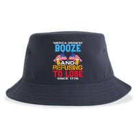 Merica Drinkin Booze And Refusing To Lose Since 1776 4th Of July USA Sustainable Bucket Hat