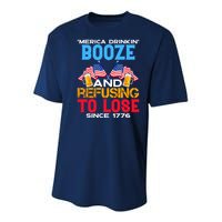 Merica Drinkin Booze And Refusing To Lose Since 1776 4th Of July USA Youth Performance Sprint T-Shirt