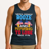 Merica Drinkin Booze And Refusing To Lose Since 1776 4th Of July USA Tank Top