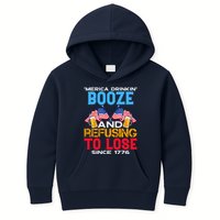 Merica Drinkin Booze And Refusing To Lose Since 1776 4th Of July USA Kids Hoodie