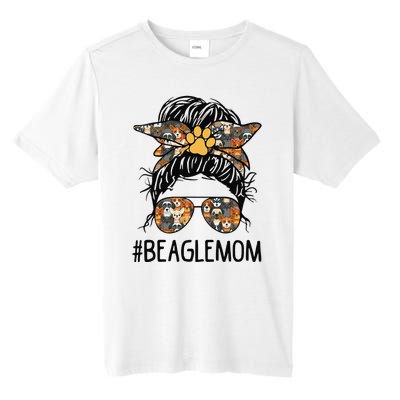 Mother's Day Beagle Mom Messy Bun Hair Dog Mama Pet Owner Tall Fusion ChromaSoft Performance T-Shirt