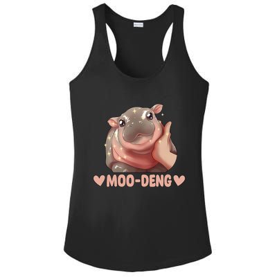 Moo Deng Bouncy Pig In Thai Picture The Cute Baby Hippo Ladies PosiCharge Competitor Racerback Tank