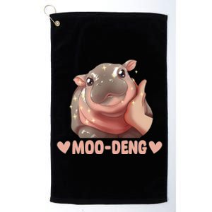 Moo Deng Bouncy Pig In Thai Picture The Cute Baby Hippo Platinum Collection Golf Towel