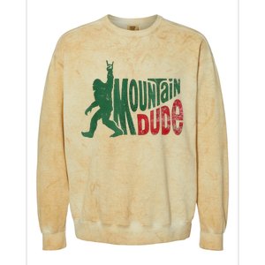 Mountain Dude Bigfoot Sasquatch Rock On Colorblast Crewneck Sweatshirt