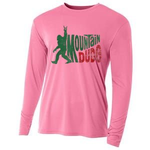 Mountain Dude Bigfoot Sasquatch Rock On Cooling Performance Long Sleeve Crew