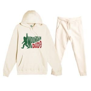 Mountain Dude Bigfoot Sasquatch Rock On Premium Hooded Sweatsuit Set