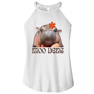 Moo Deng Bouncy Pig In Thai Picture The Cute Baby Hippo Women’s Perfect Tri Rocker Tank